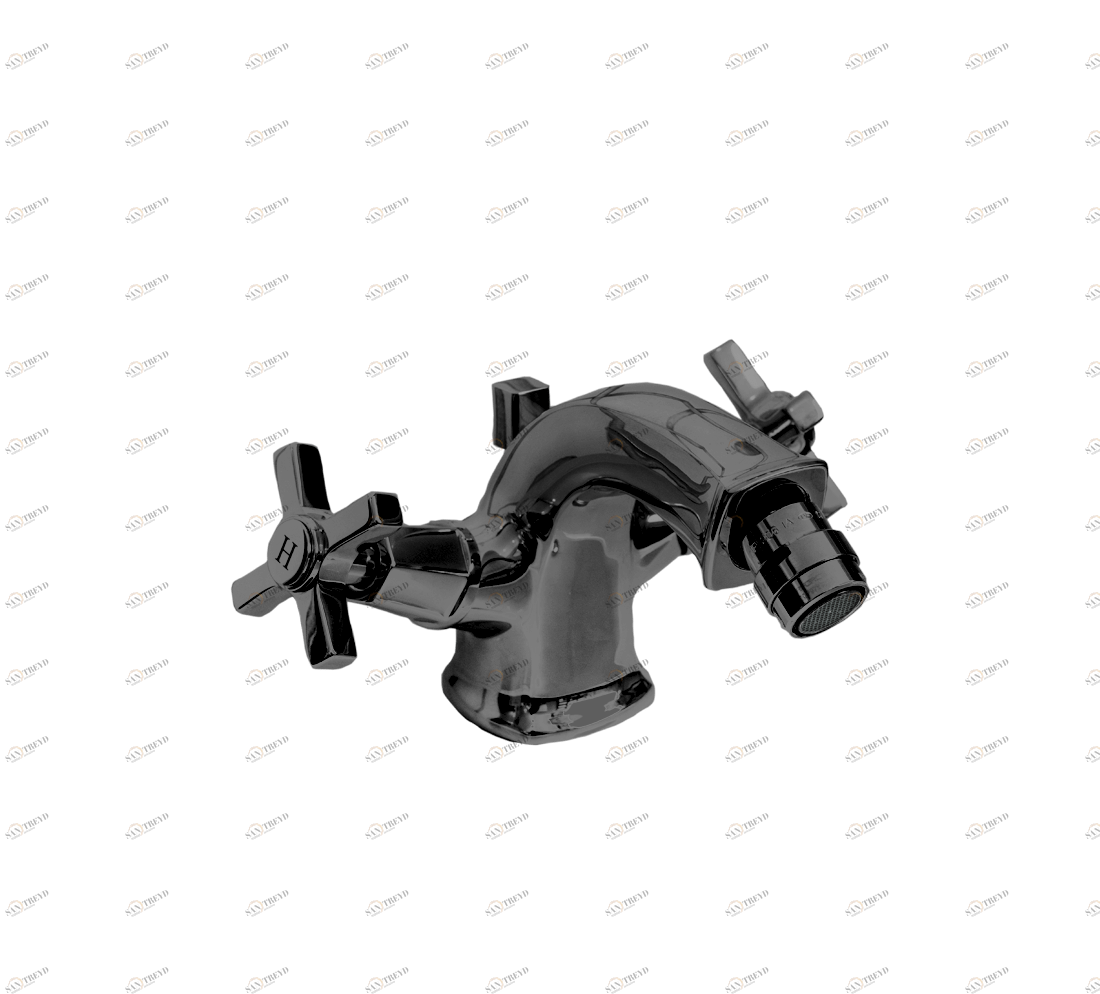 Gentry Home Смеситель для раковины на 3 отверстия Chopin White Темный никель GH101828 