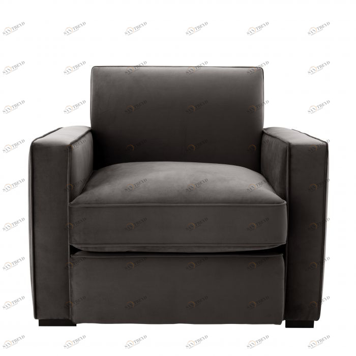 Кресло с мягкими подлокотниками коричневое Chair Edmond EICHHOLTZ ДИЗАЙНЕРСКИЕ 00-3878998 Коричневый 