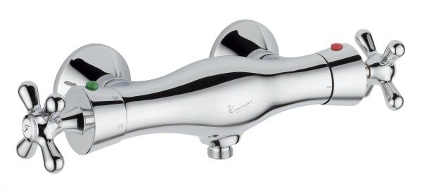 12300BC Смеситель-термостат Deco для душа, цвет белый-хром EMMEVI 
