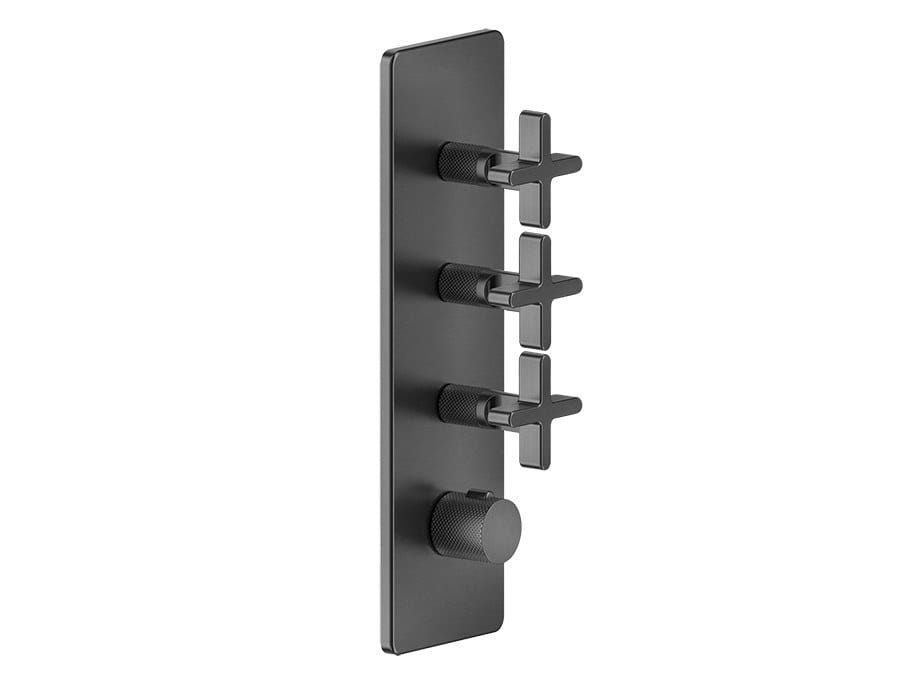 Металлический термостатический смеситель для душа с 3 отверстиями Gessi гравированный ARCH-00111496