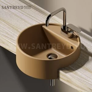 5054-42.9004 Полувстраиваемая раковина консольная 50 см коричневая Flaminia Twin