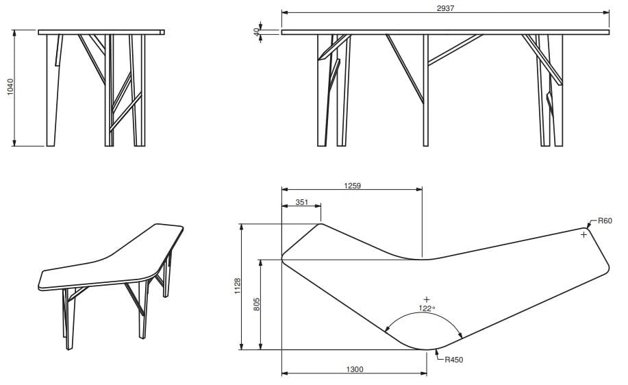 Высокий деревянный стол Quinze & Milan номер 26 ARCH-00042674 - Вид №5
