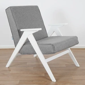 91866317 Кресло Glider Вест 65x79x79 см рогожка цвет lunar ash, молочный дуб STLM-1398716