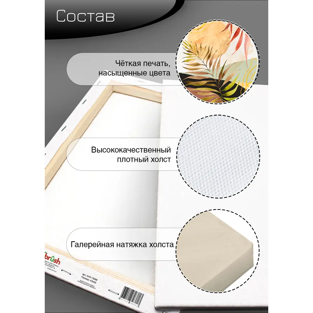 Картина на холсте Ботаника Бохо 1 40x50 см FBRUSH STLM-2025155 - Вид №9