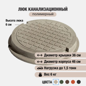 90893303 Люк колодца ⌀460мм серый STLM-0418303 НОВАЯ ЭРА