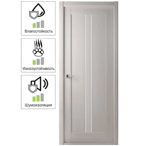 Дверь межкомнатная Челси глухая ламинация цвет ясень скандинавский 60x200 см