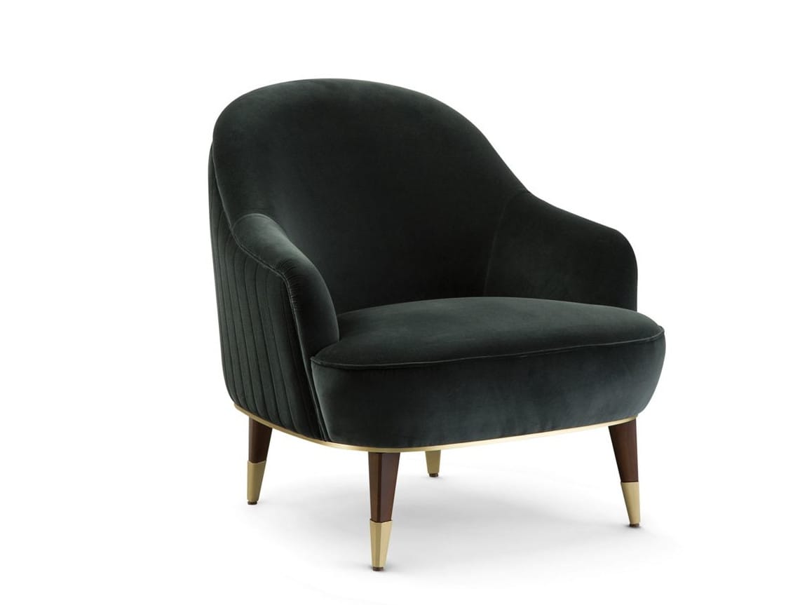 Бархатное кресло с подлокотниками ROCHE BOBOIS Eden-Rock ARCH-00086236