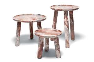 Круглый журнальный столик из мрамора Арабескато