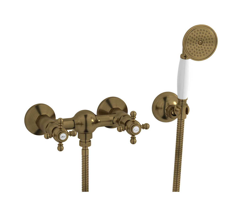 Встроенный смеситель для душа в комплекте с душевым гарнитуром. WE ARE IB hr350bb Antique Bronze Hermes