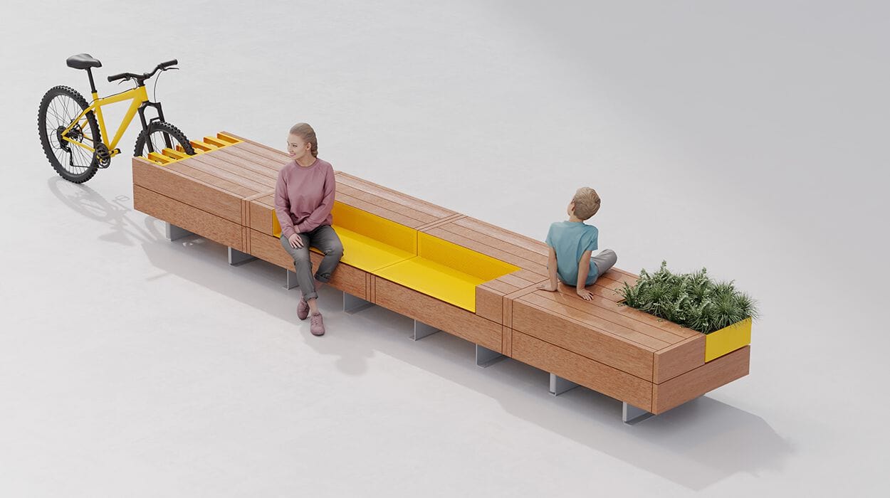 Наружное сиденье из стали и дерева DIMCAR нас ARCH-00055894 - Вид №2