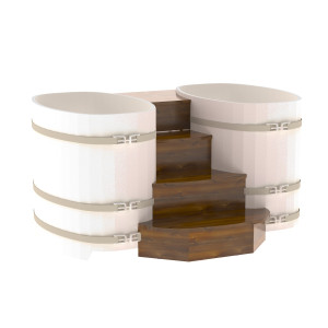 2331 Подиум на 2 купели 0,76х1,16 Рустик морёный Alyarus