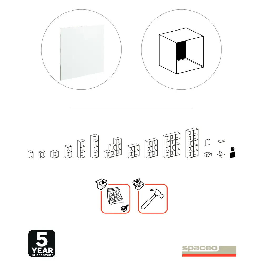 SPACEO Kub - задние стенки для стеллажа 34,4×34,4 см белые 4 шт 82731899 STLM-0034890 - Вид №2
