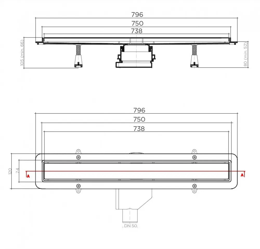 90088962 Трап для душа Bettoserb by Pestan Net Line 750 13702518 STLM-0107068
