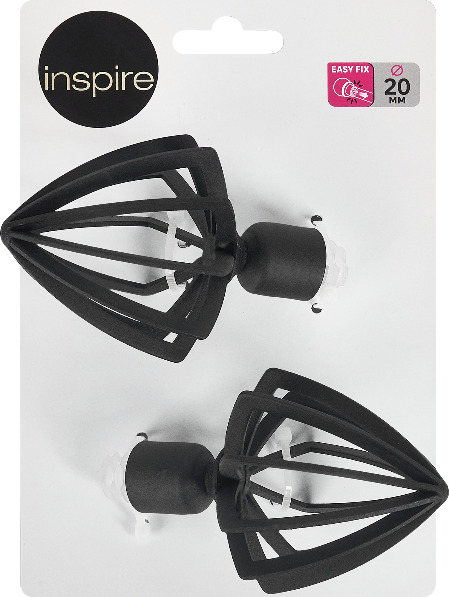 Наконечник для карниза INSPIRE черный матовый 20 см (2 шт) 85186740 STLM-0059649 - Вид №1