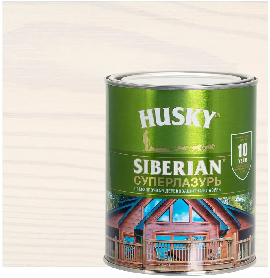 84392238 Лазурь для дерева Husky Siberian Суперлазурь цвет белый 0.9 л STLM-0049173