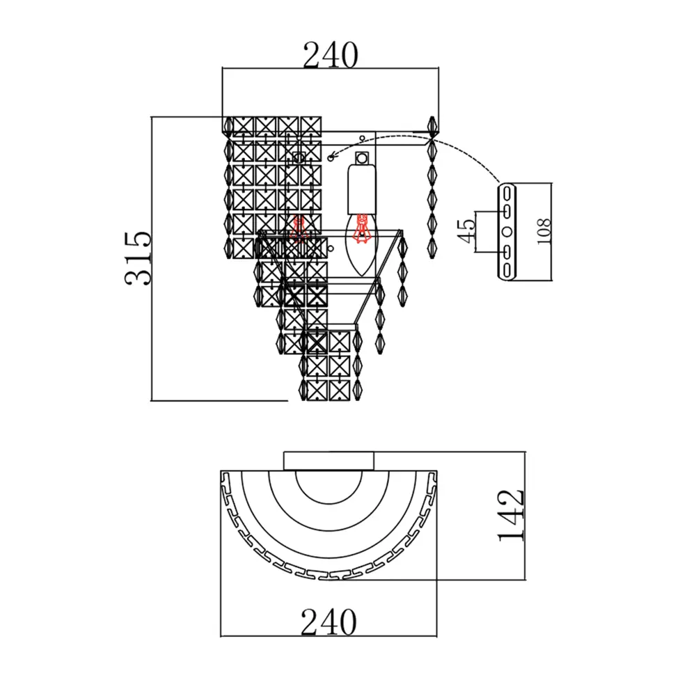 Светильник бра настенный Estares Diona цвет хром STLM-2167957 - Вид №5
