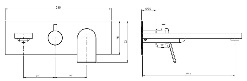 Настенный смеситель для ванны с переключателем Rubinetterie Frattini Gintonic ARCH-00068027 - Вид №4