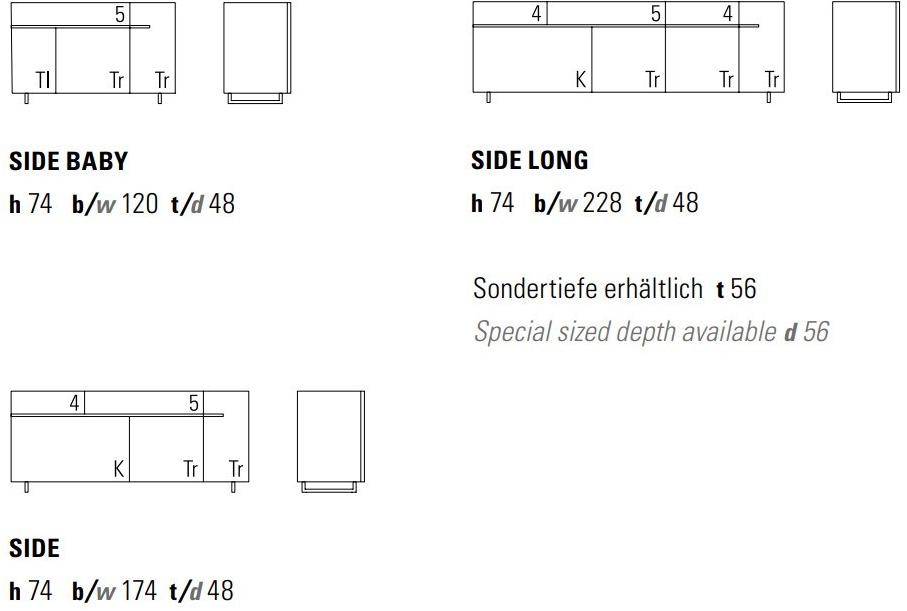 ZEITRAUM Буфет из массива дерева с распашными дверцами Side sun-id-1353295 - Вид №8
