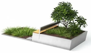 VESTRE Деревянная скамейка со встроенным кашпо Parklets 2.0