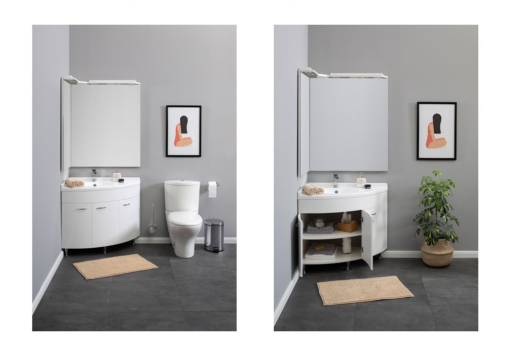 Зеркало Aquanet Корнер 88 L белый 00158820 - Вид №4