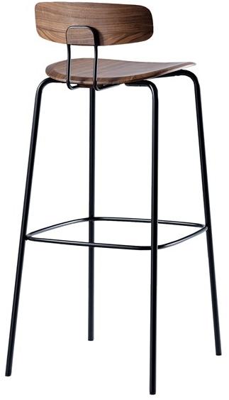 ZEITRAUM Барный стул из стали и дерева со спинкой и подставкой для ног Okito sun-id-1481468 - Вид №5