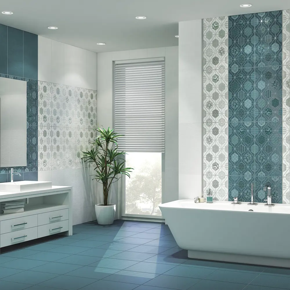 Декор настенный Azori Devore Geometria 31.5x63 см матовый цвет зеленый геометрия STLM-2164517 - Вид №4