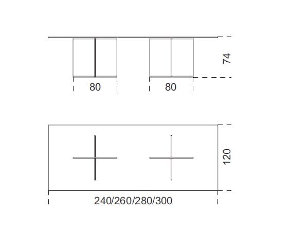 Прямоугольный стол для собраний из хрусталя Gallotti&Radice EROS ARCH-00034576 - Вид №2