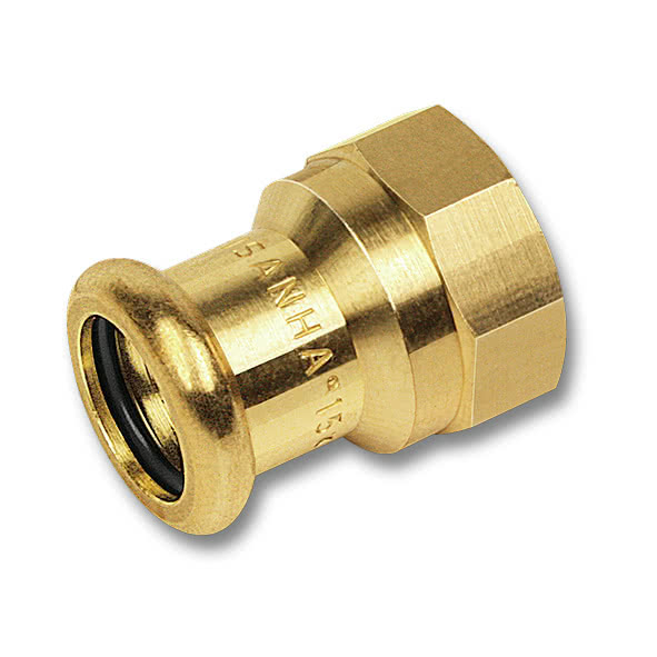 1827042114 SANHA 8270G пресс-фитинг, бронза, муфта переходная ВПр-ВР 42x11/4 мм  - Вид №1