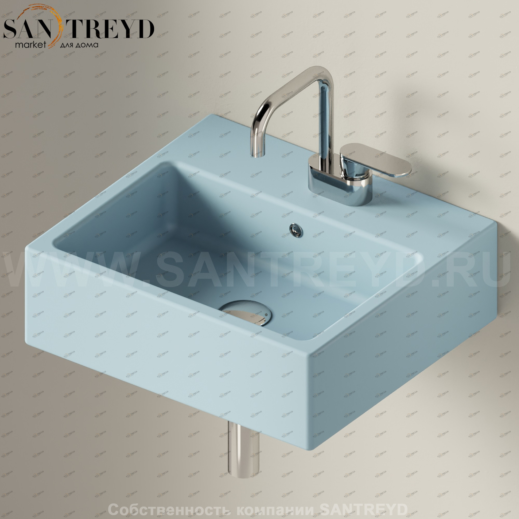 50585014 Подвесная раковина настенная прямоугольная Ceramica Flaminia Acquagrande