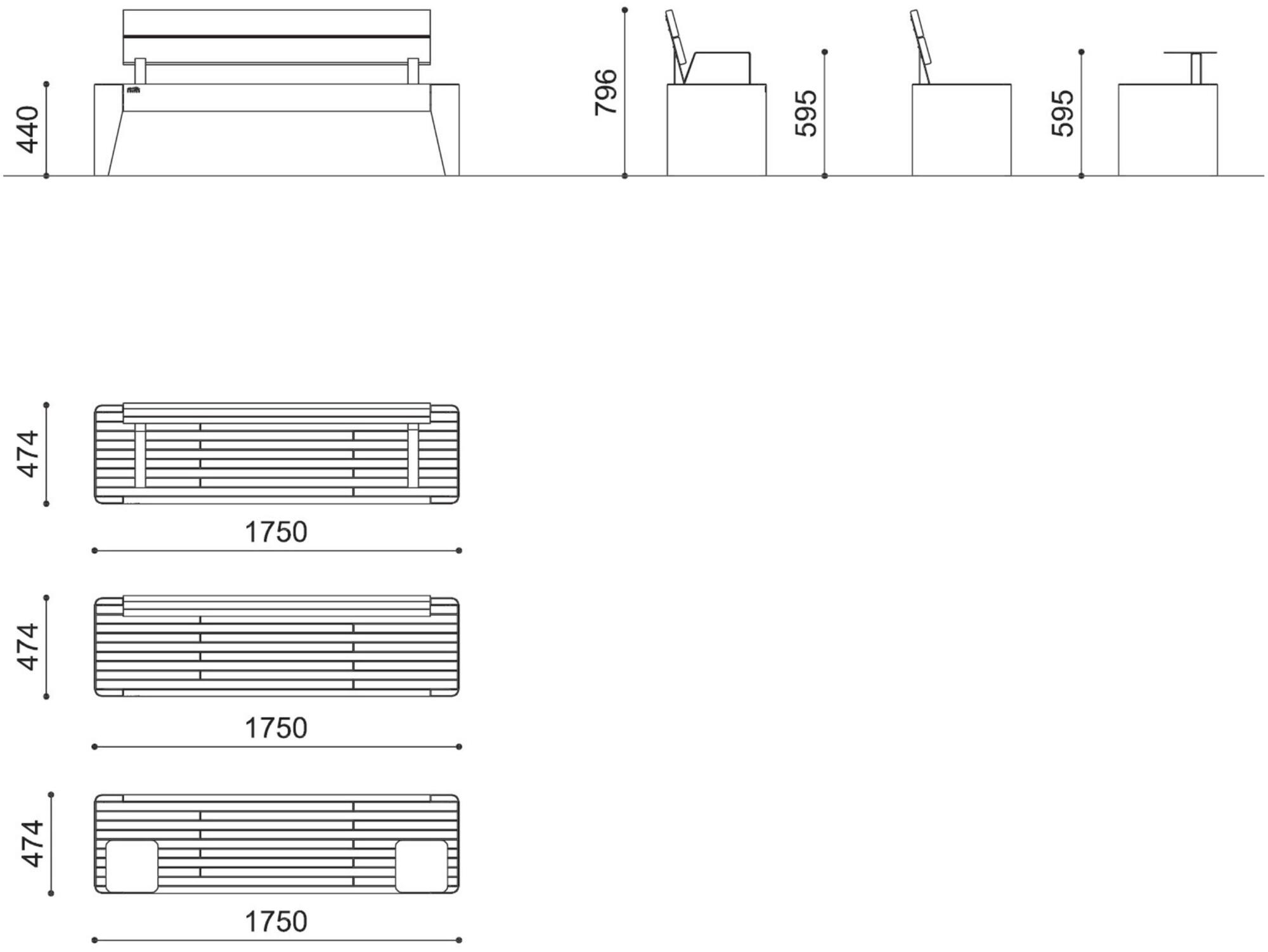 City Design Скамья из стали и дерева без спинки Fòla Fòla - Вид №2