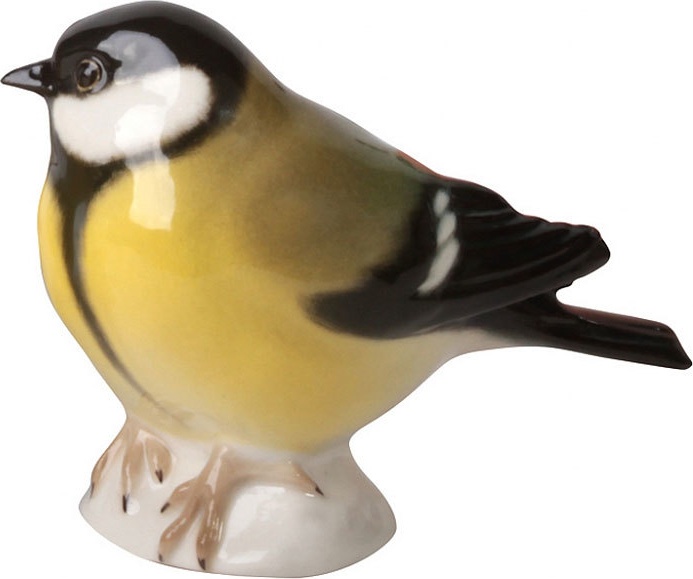 10562966 Императорский фарфоровый завод Скульптура "Синица Черноголовая" Фарфор твердый 