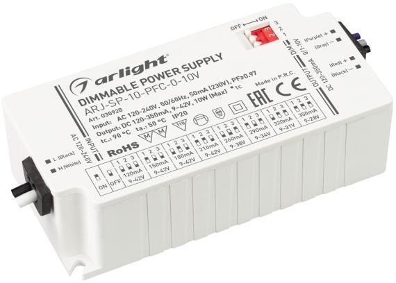 030928 Блок питания -10-PFC-0-10V 9-42V 10W IP20 0,12-0,35A Arlight ARJ-SP