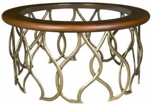 Hamilton Conte Paris Круглый журнальный столик из дерева и стекла