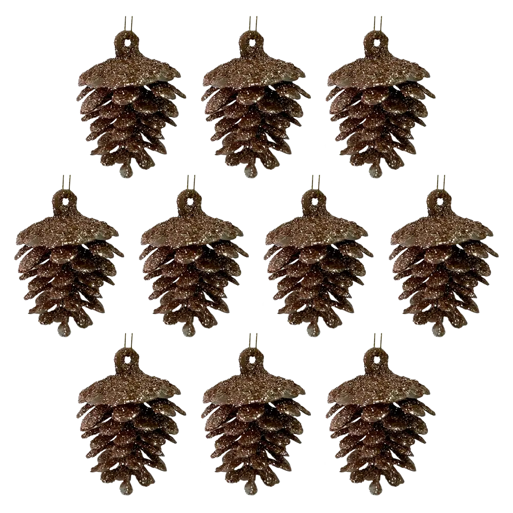 89381687 Украшение елочное Шишки шампань 10 шт. STLM-1367588 Santreyd  - Вид №2