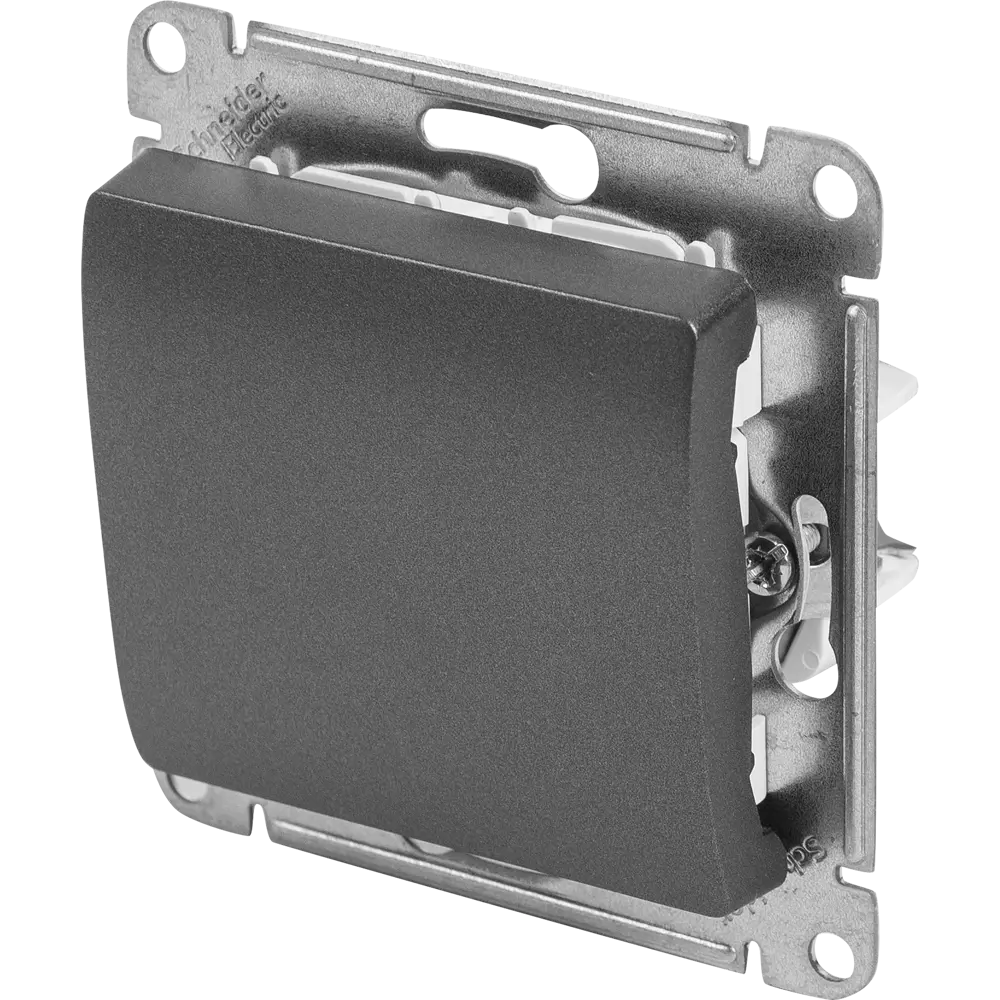 Schneider Electric Glossa — встраиваемый выключатель с одной клавишей в графитовом цвете 84730753 STLM-0054191 - Вид №1