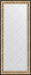 BY 6333 Зеркало напольное с гравировкой в багетной раме - барокко золото 106 mm EVOFORM Exclusive-G floor