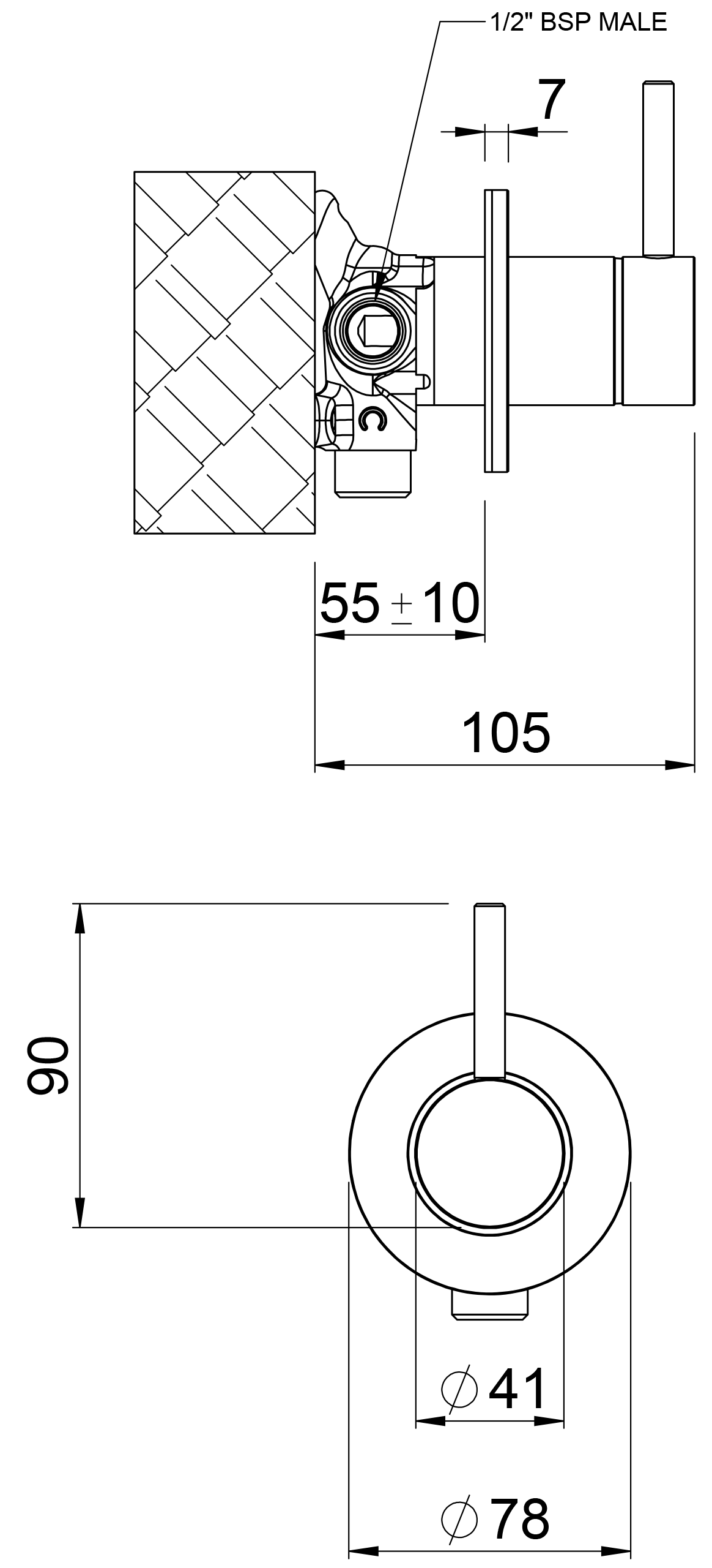 TUDGR Дивертер для душа Turoa Methven Матовый графит  - Вид №1