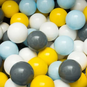Шары для сухого бассейна серо-желто-голубые, 200 штук VAMVIGVAM  281505 Желтый;голубой;серый