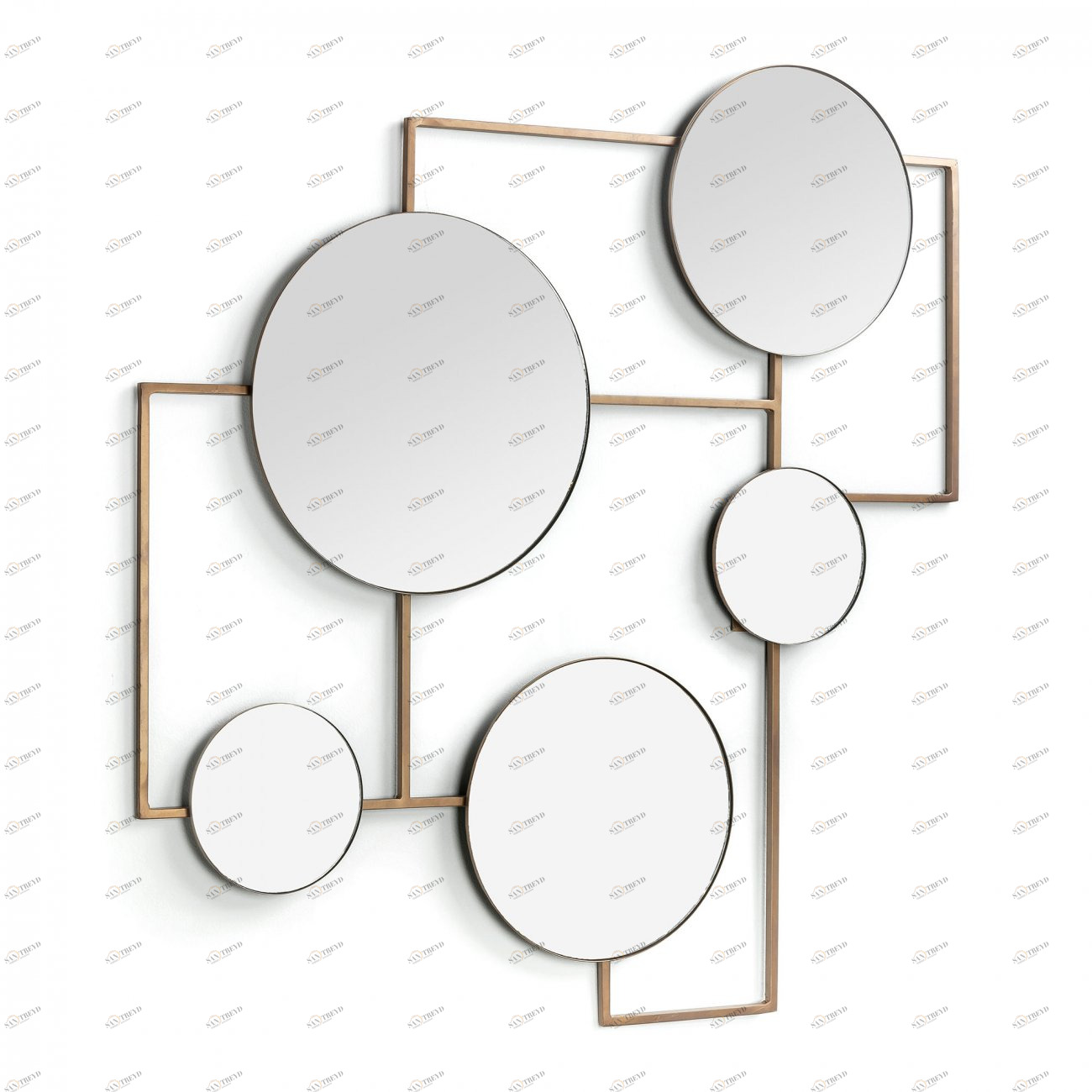 Зеркало настенное декоративное Platte от La Forma LA FORMA ДИЗАЙНЕРСКИЕ 321481 Латунный;белый 
