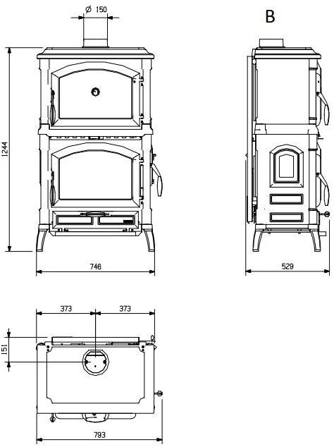LA NORDICA EXTRAFLAME Дровяная печь из чугуна с духовкой sun-id-1448778 - Вид №3