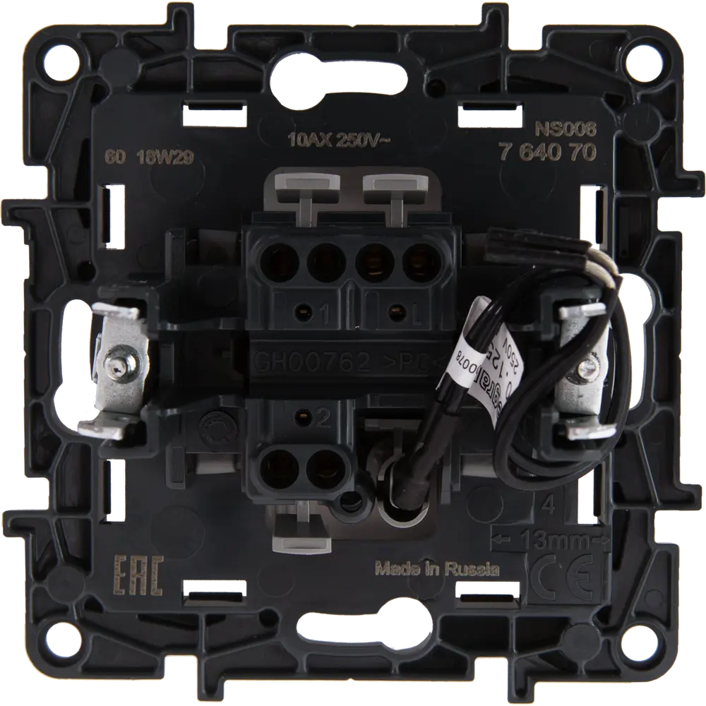 Выключатель проходной встраиваемый Legrand Structura 1 клавиша с подсветкой цвет белый STLM-2211946 - Вид №3