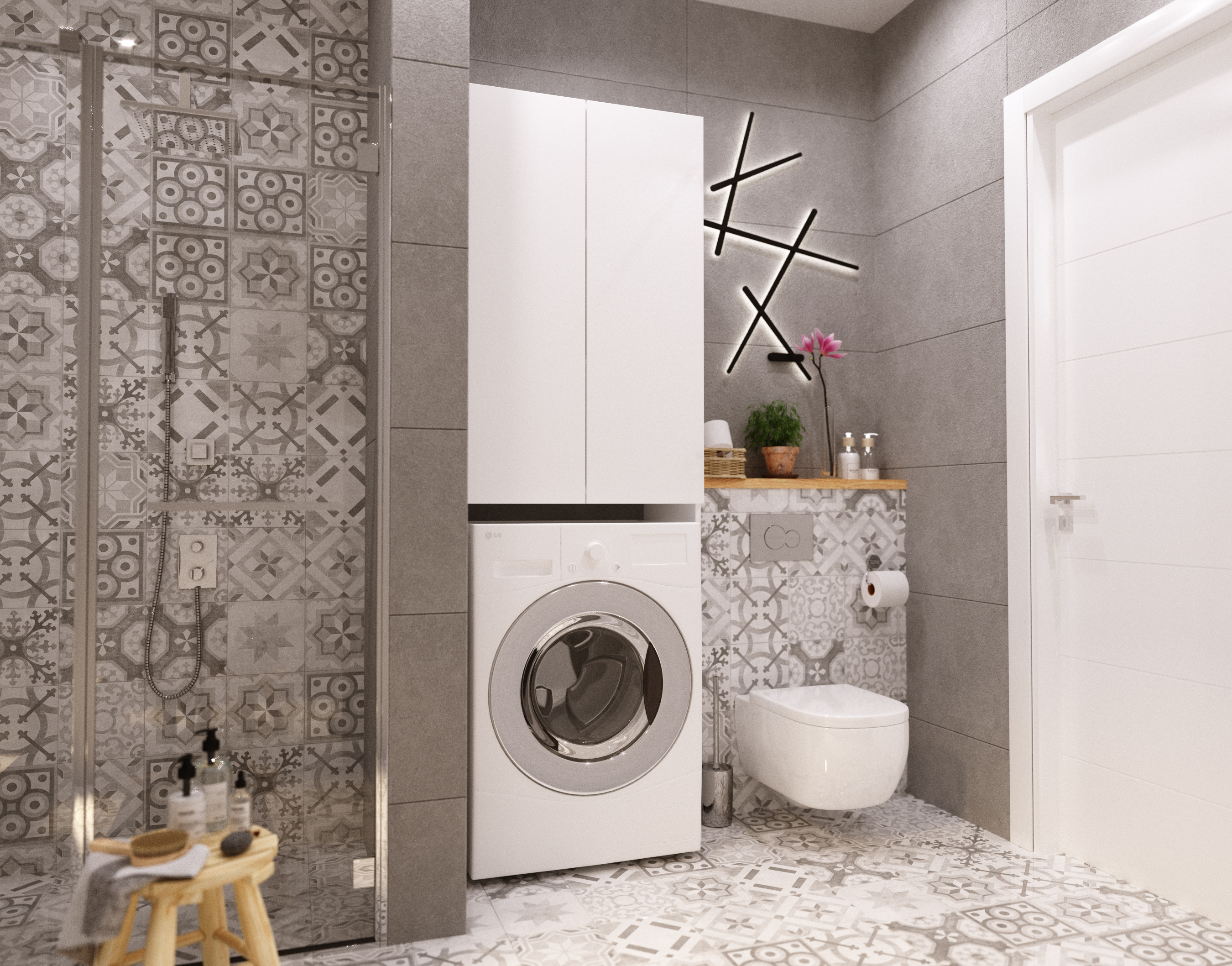 У79528 Шкаф Wall 67 2д Белый глянец 1 Marka Wall - Вид №1