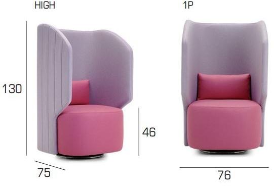 Adrenalina Кресло из фетра с высокой спинкой для контракта Maji sun-id-1487946 - Вид №5