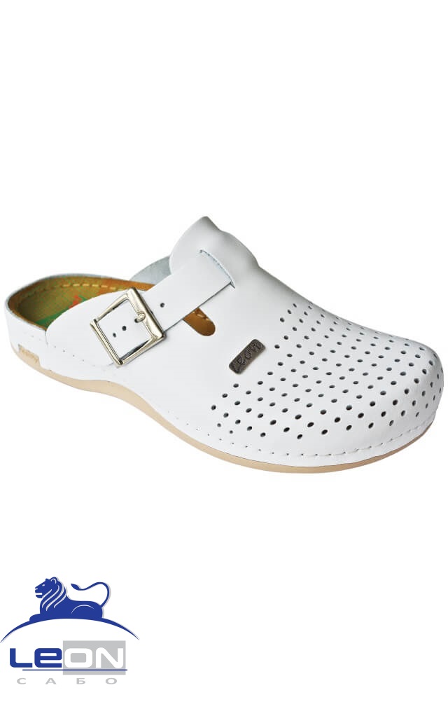 61961 Сабо "Leon" мужские белые LEON  Медицинская обувь  размер 42  - Вид №4