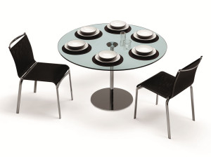 Круглый стол из закаленного стекла