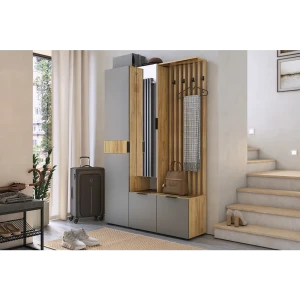 91639032 Комплект мебели для прихожей Mebelson Бери 120x182.60x35 см ЛДСП цвет дуб крафт золотой/графит STLM-1536270