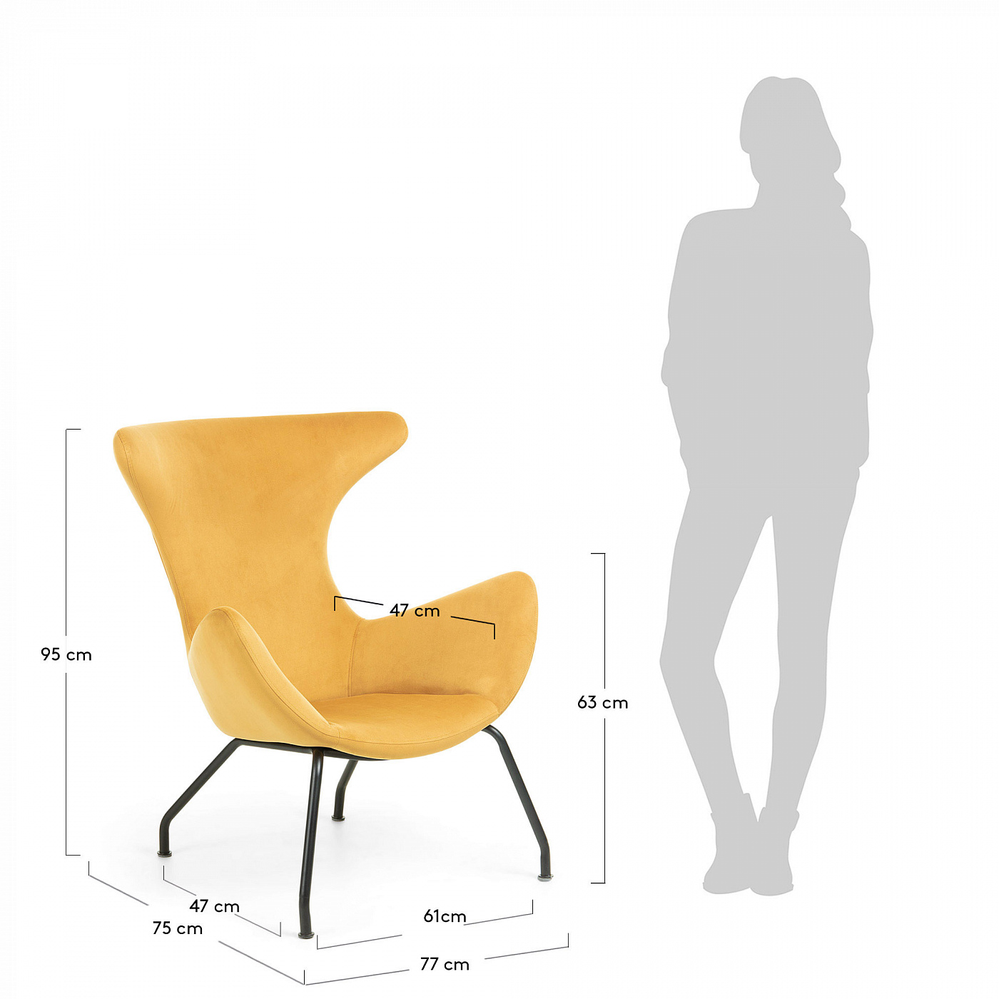 062480 Кресло Egg Vanda горчица CC0754J81 La Forma Chleo  - Вид №3