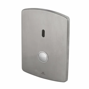 ИК Двойной сливной клапан для унитаза. Установка в сплошные стены. Включает батарею 9 В  Complementos sensor NOKEN 100190311  BRUSHED STAINLESS STEEL