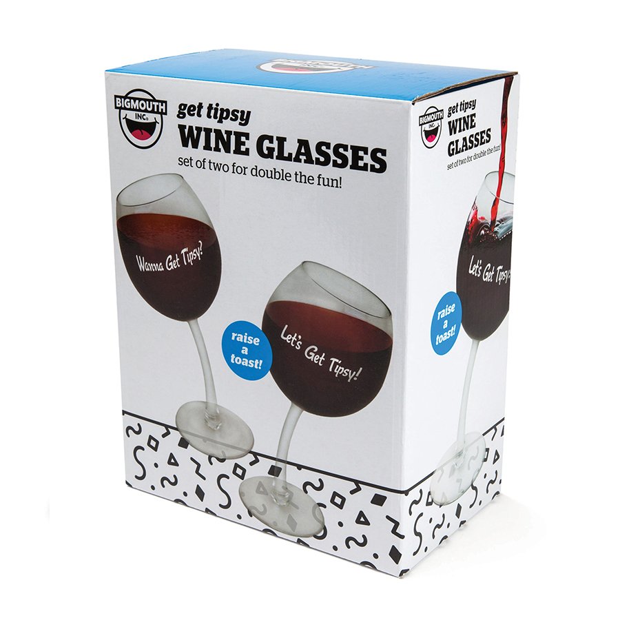 Комплект бокалов tipsy wine glass pair 355 мл BIGMOUTH ДИЗАЙНЕРСКИЕ 00-3862987 Прозрачный  - Вид №4