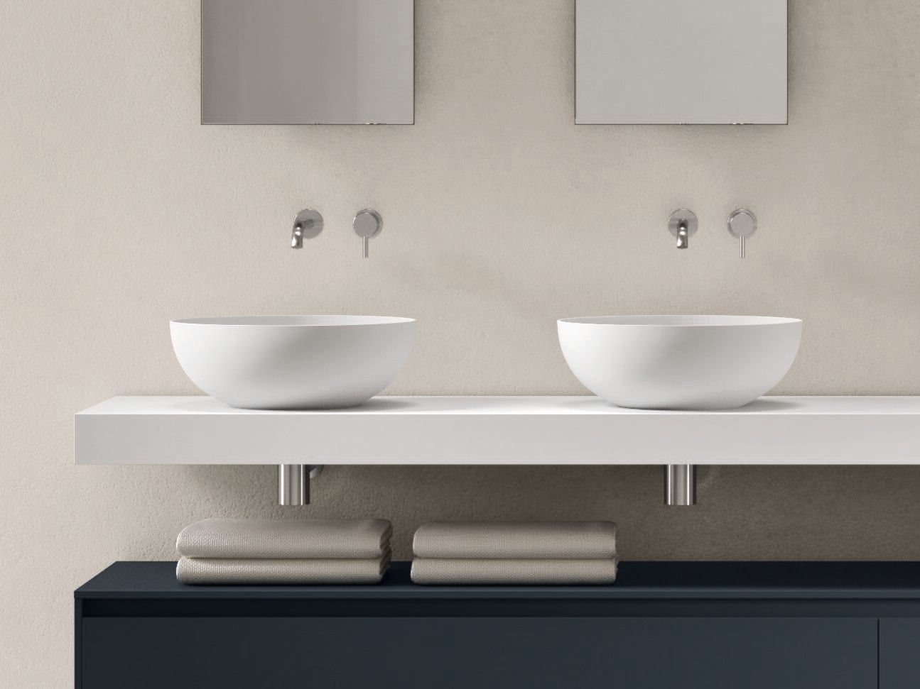 Деревянный подвесной двойной умывальник с ящиками Noorth синтез ARCH-00099682 - Вид №2